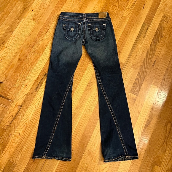 EUC Womens True Relgion Joey Super T Low Rise Twist Seam Flare Leg Jeans Size 28 - Picture 3 of 7